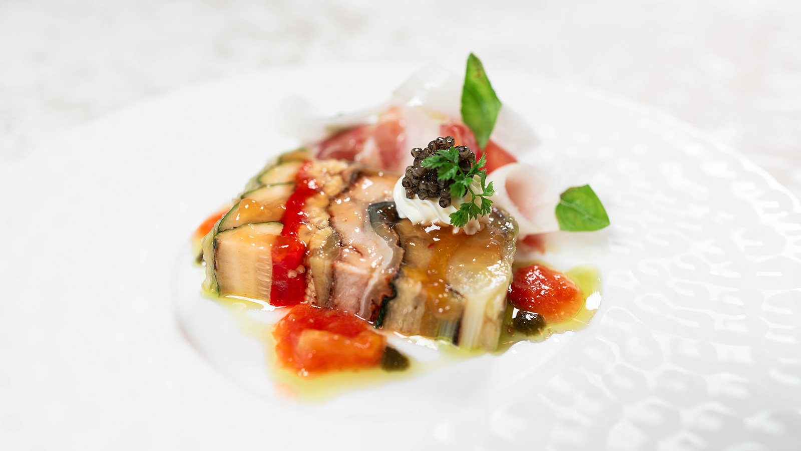 宮崎産 ウナギのスモークと夏野菜のテリーヌ